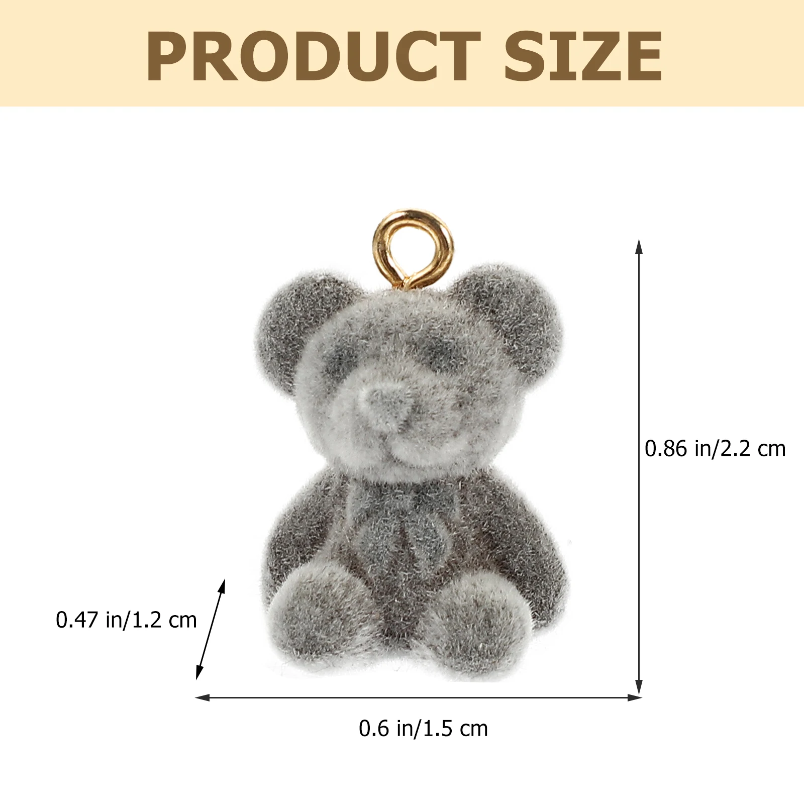 

10 Pcs Mini Flocked Bear Pendant Charms for Bracelets Accessories Cute Flocking