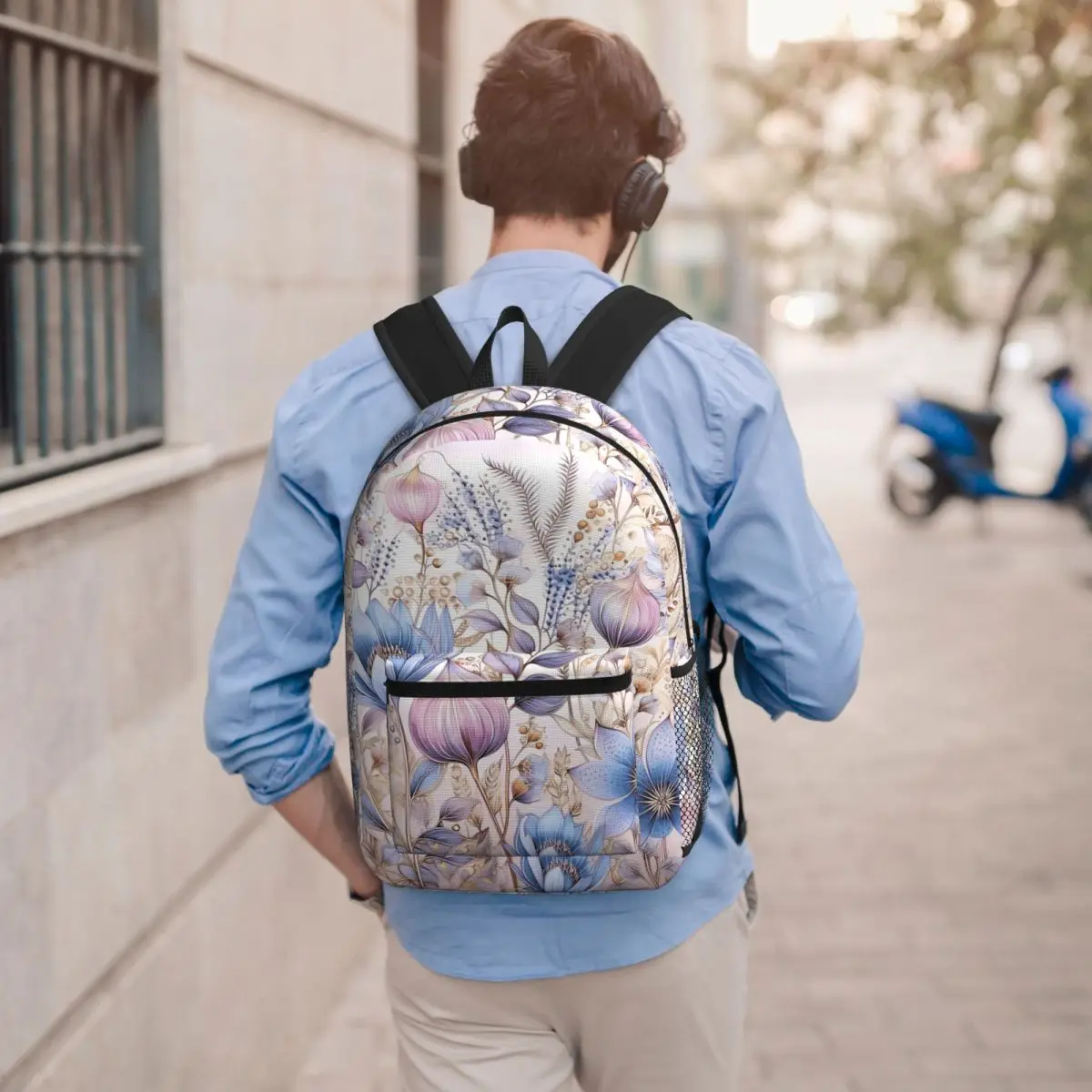 Digital Pattern. Colorful Flowers Backpack Student BookBag Children School Bag Computer Shoulder Bags for Men Women