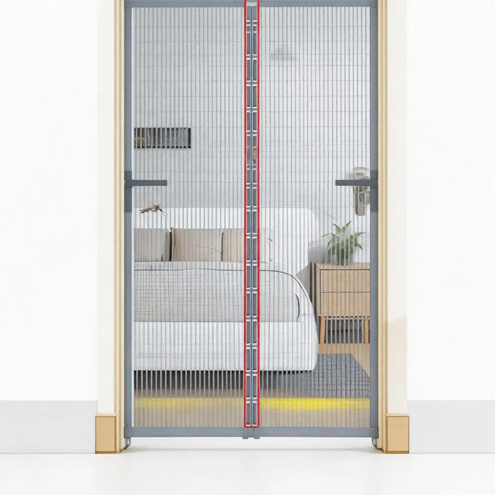 Reinforced Magnetic Screen Door Curtain Breathable Anti Mesh Netting For Home Bedroom Balcony Easy Assembly Secure