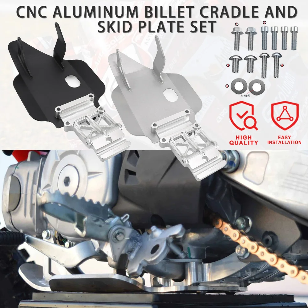 

For Honda CRF110F 2013 - 2019 2020 2021 2022 2023 2024 2025 CRF 110 F Motorcycle CNC Aluminum Billet Cradle and Skid Plate Set