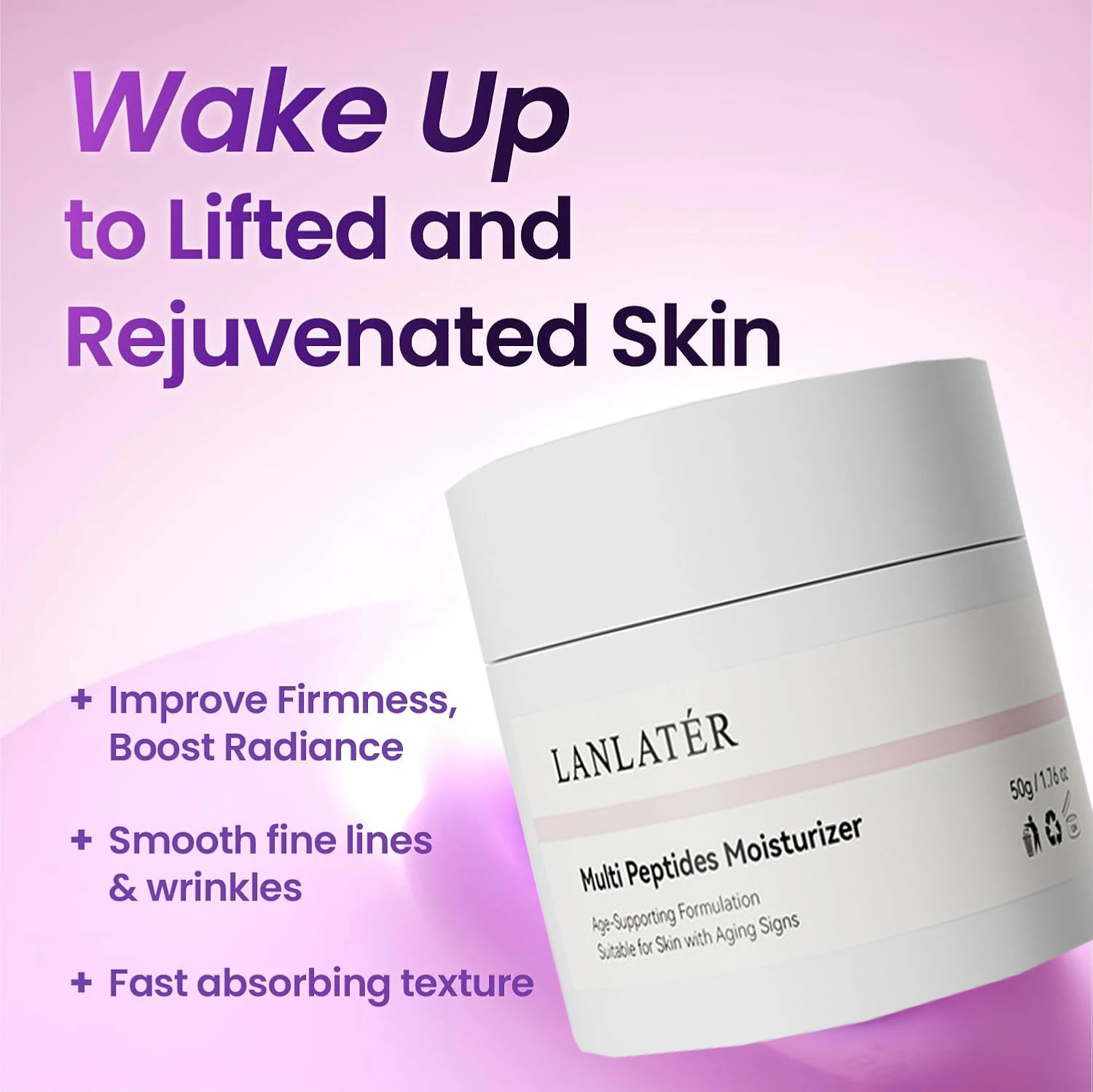 كريم وجه مضاد للتجاعيد من البولي ببتيد، ترطيب عميق، يضيء البشرة الباهتة، تقليل الخطوط الدقيقة، كريم مرطب ليلي نهاري