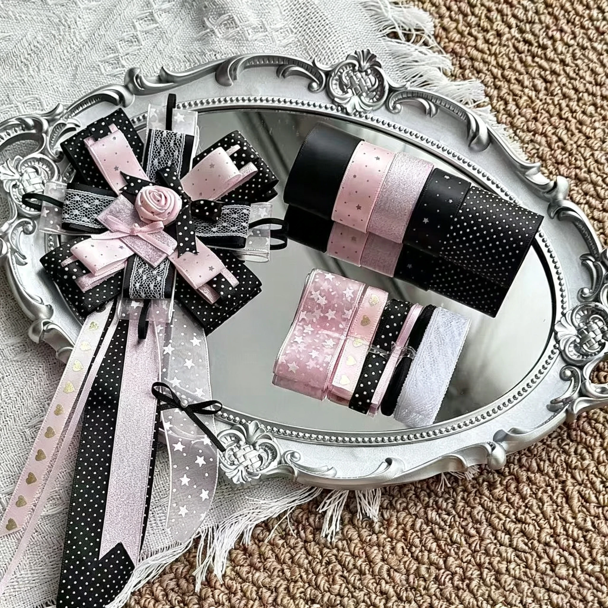 10-teiliges Set mit koreanischen Polka-Dot-Bändern, handgemachtes DIY-Material, Geschenkverpackung, Dekorationsband, Geburtstagsgeschenk-Dekorationsband – Detail 6