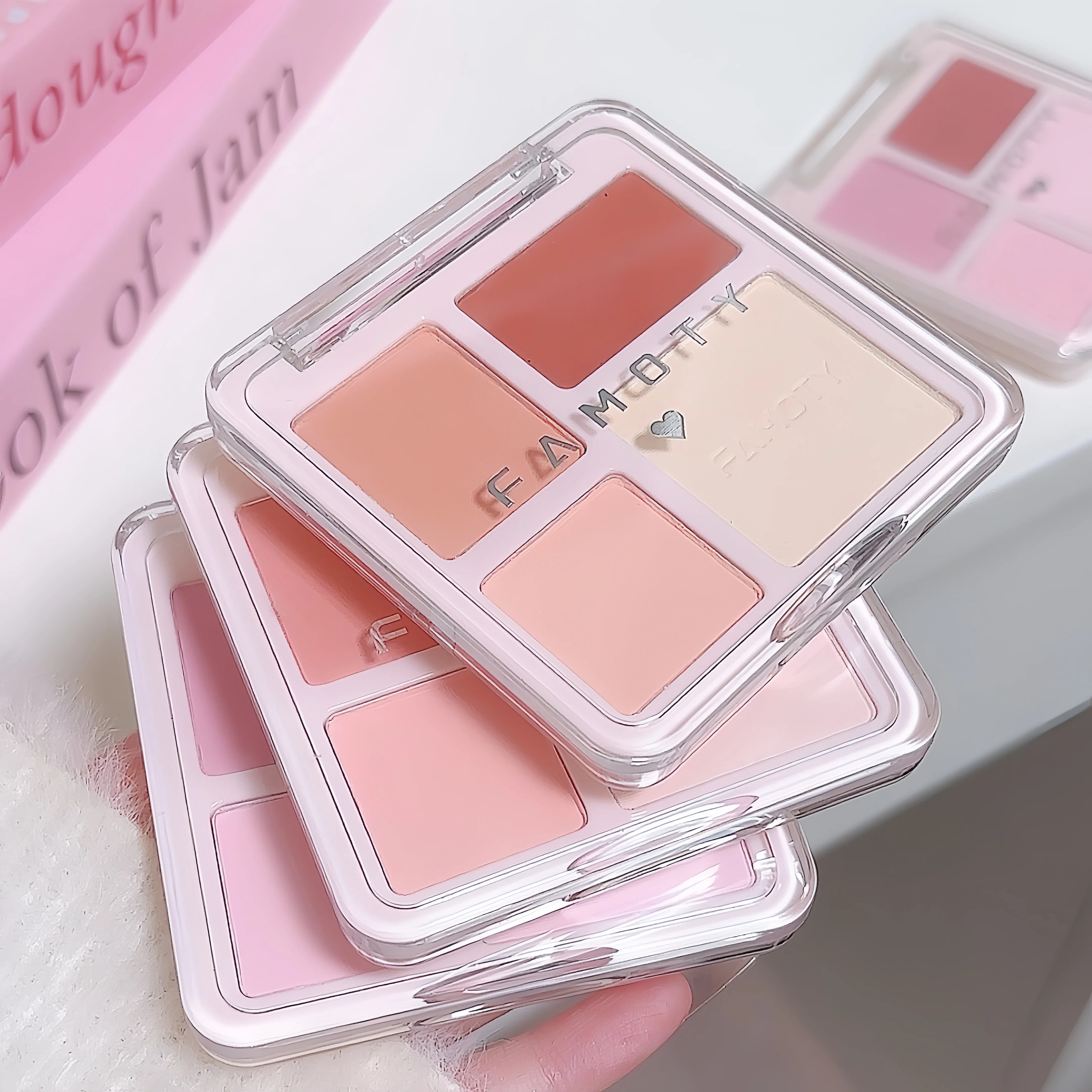 4 Color Blush Palette Rose Hawthorn Cheek Tint Blusher Powder Natural Face Makeup Matte Peach Rouge Contour Shadow Palette