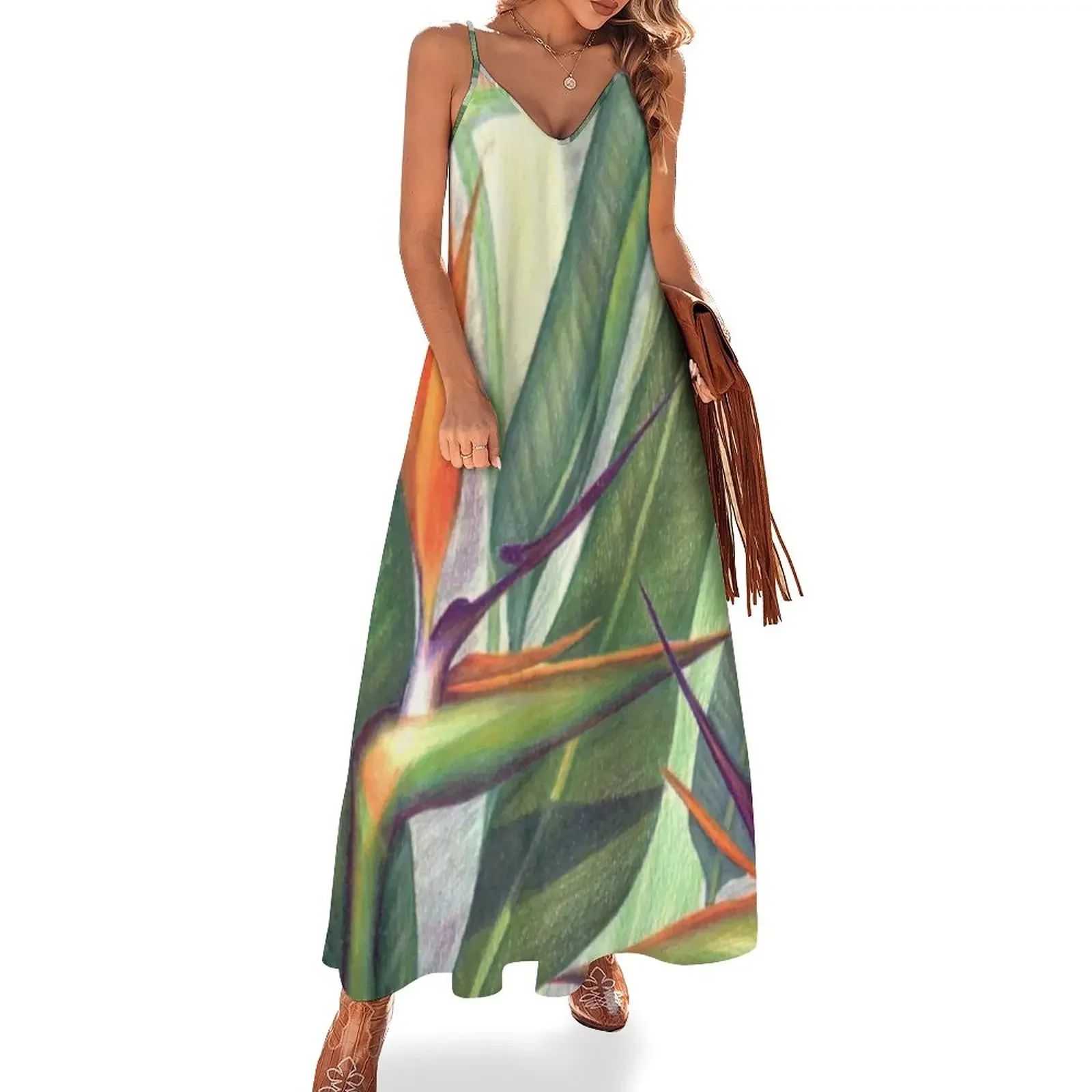 

Birds of Paradise. Sleeveless Dress long sleeve dress evening dress