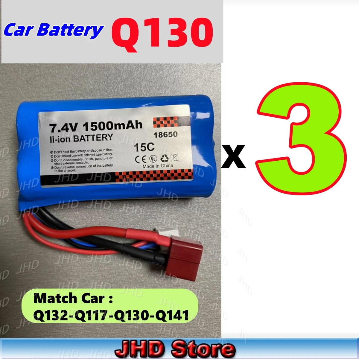 JHD Für Q130 Auto Batterie 7,4 V 1500 mAh Batterie Für Original JJRC Q130/Q132/Q141 SCY 16103 16102 16101 Auto Batterie Großhandel