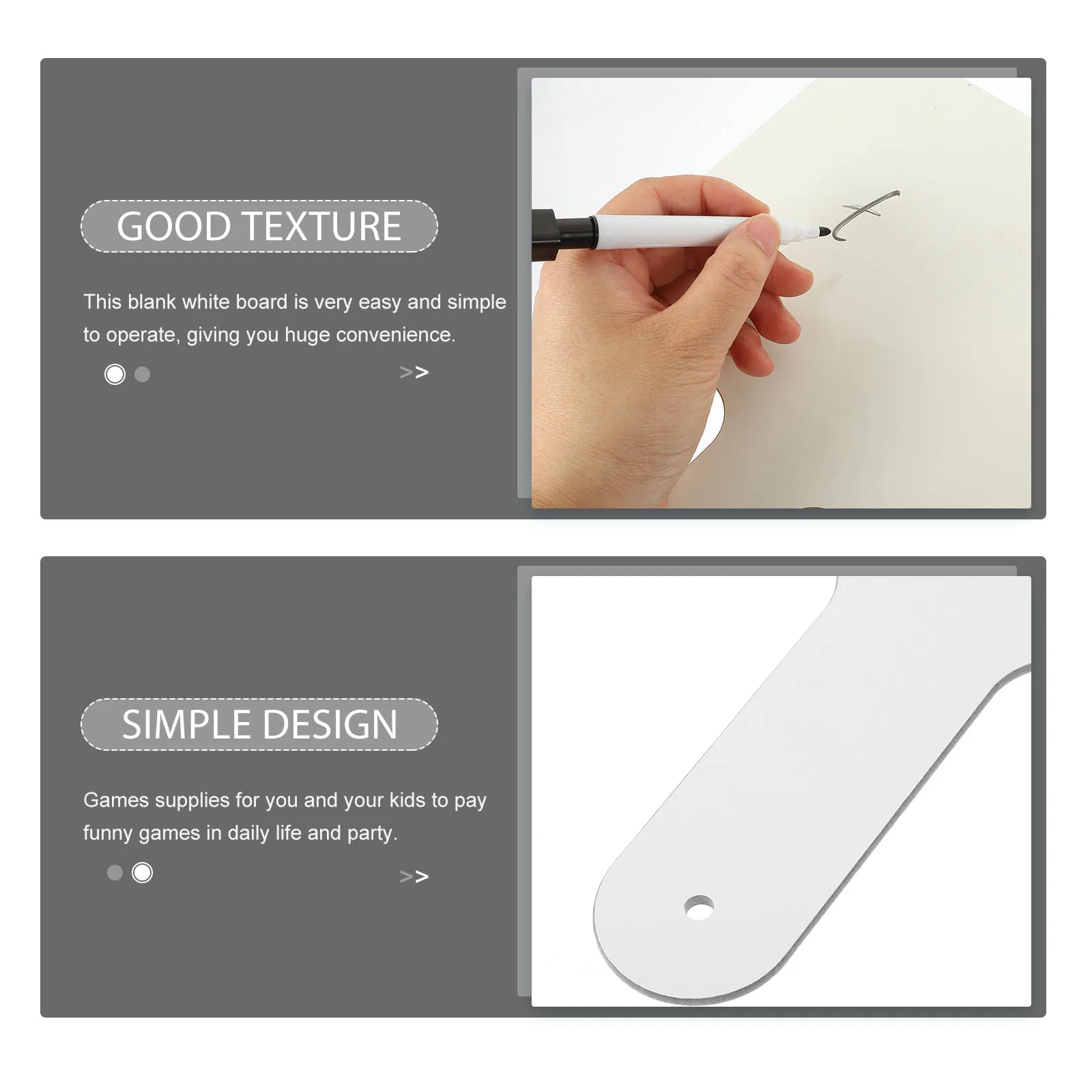 

1 set 1 Set Double Sided Handheld Whiteboard Answer Paddle Dry Erase Board Small For Students Classroom Game Scoreboard Reusable