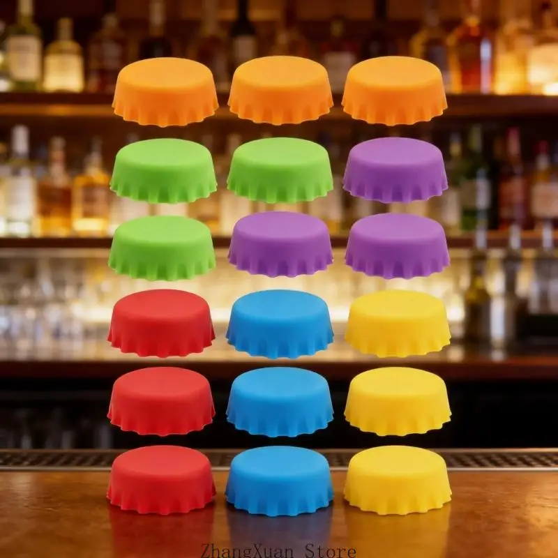18 Stück langlebige Bierdichtungsschutzhüllen aus Silikon, 6 leuchtende Farben erhältlich, 3 x – Detail 9