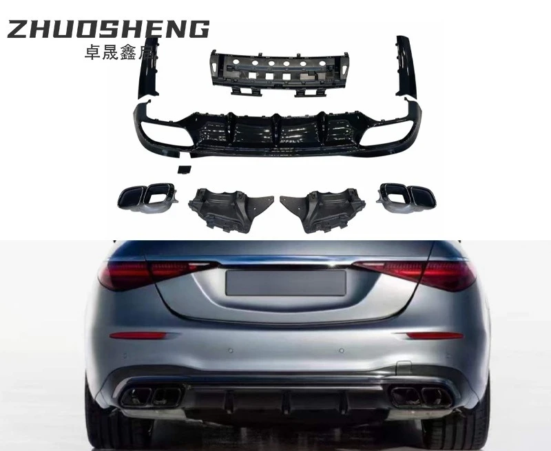 Rear Lip FOR Mercedes S Class W223,Exhaust Tip,Bumper Kit FOR S63 AMG , Car Body Parts, Aftermarket Upgrade, Vehicle Accessories