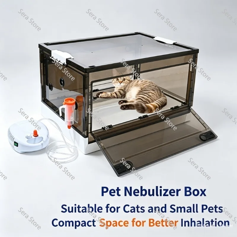 Foldable Pet Oxygen Nebulizer Box Breathable Pet Drying Blower Cage for Dogs Cats Portable Animal Oxygen Chamber