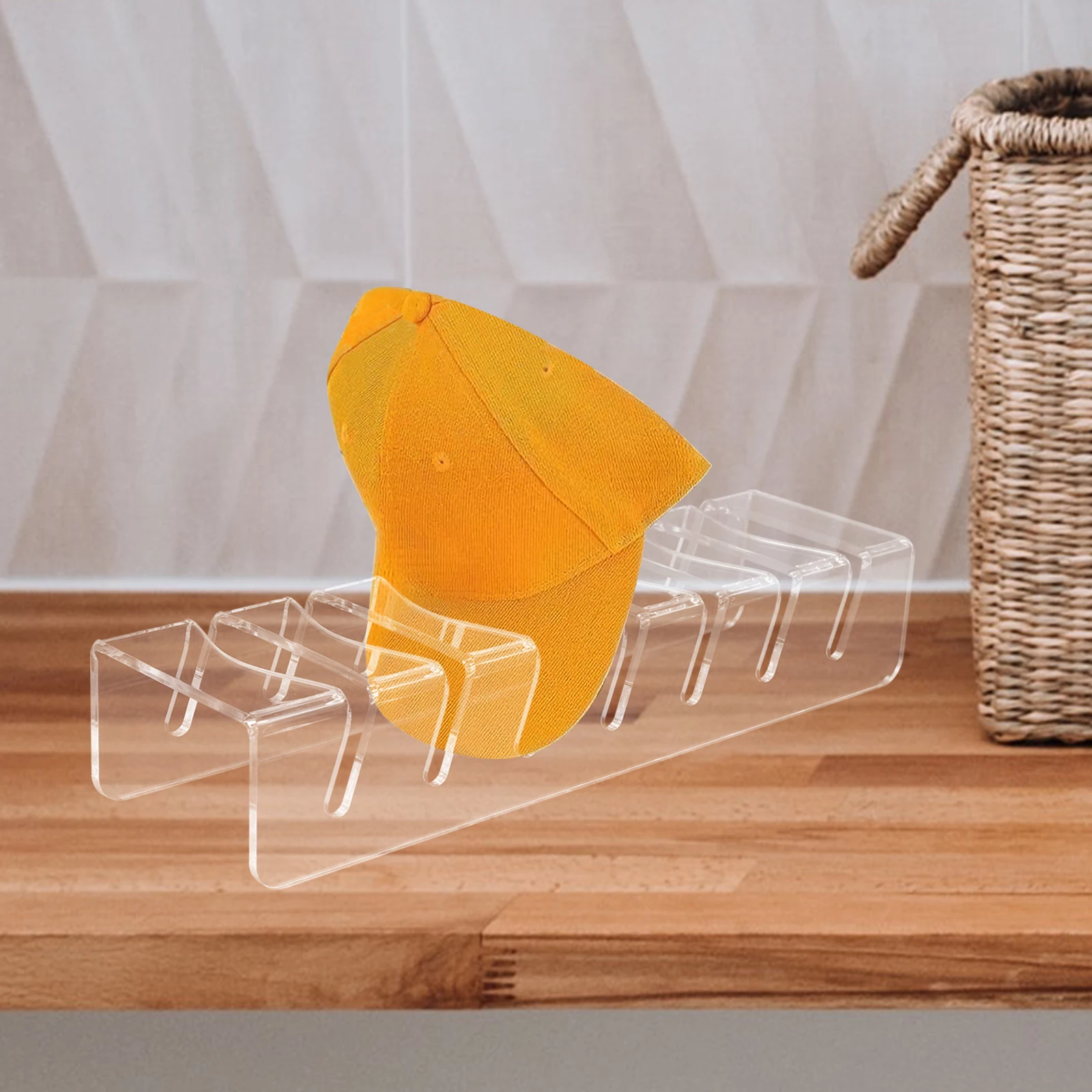 

1Pc Acrylic Hat Organizer Desktop Display Stand Vintage Style Hat Holder for Baseball Caps Home Shop Use Practical