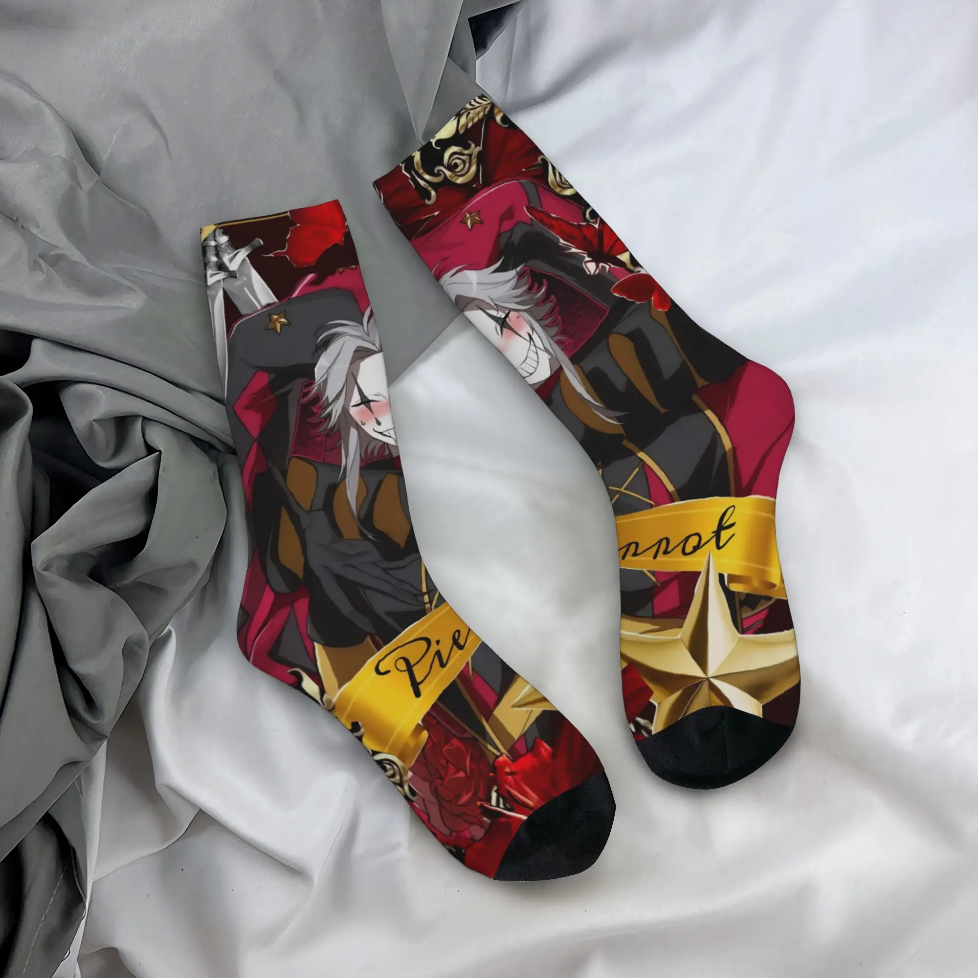 Retro The F-Freak Circus Pierrot Basketball Socks  Middle Tube Socks for Unisex Breathable