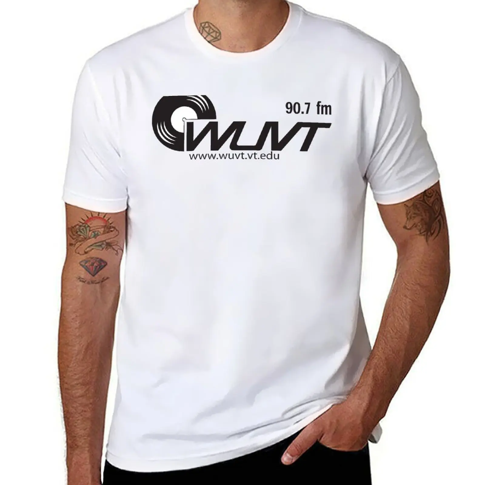 

WUVT Classic Logo T-Shirt anime t shirts oversize t shirt for man 100 percent cotton T-Shirt