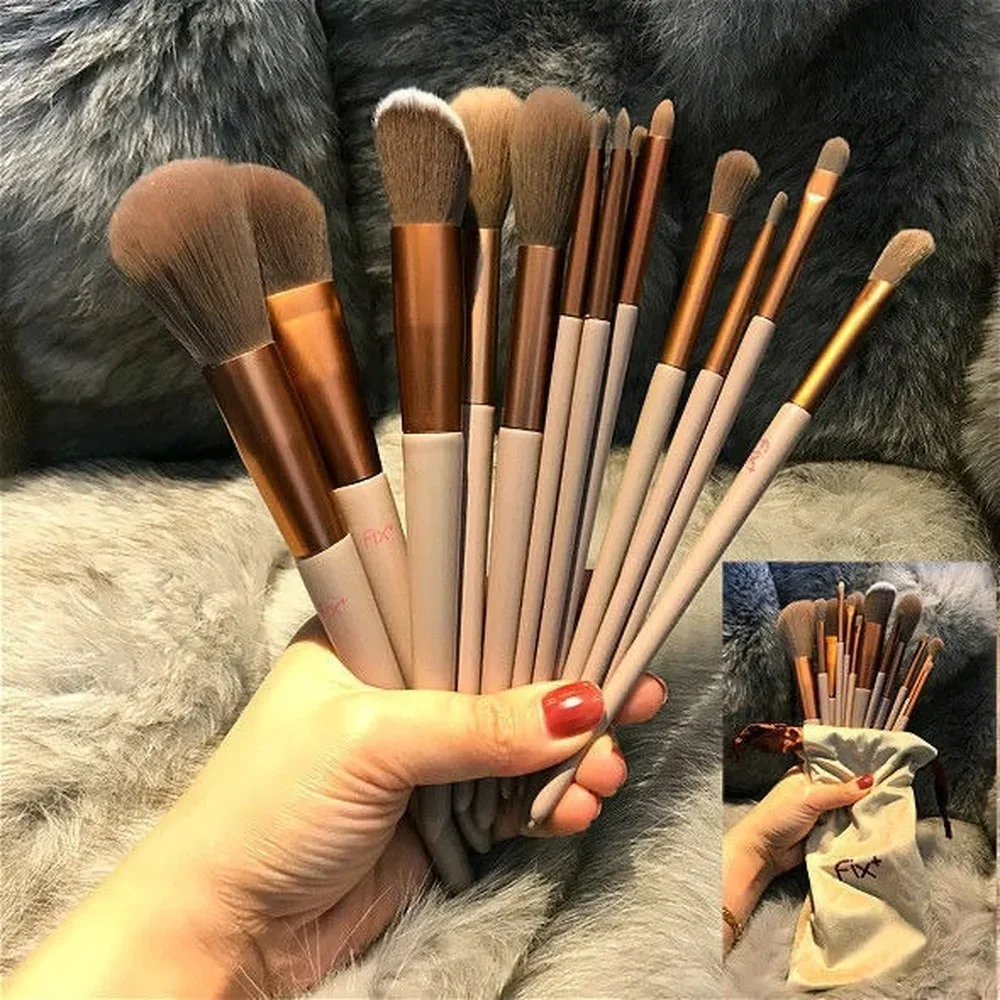 New 13pcs Makeup Brushes Set Soft Eye Shadow Foundation Women Cosmetic Powder Blush Blending Beauty Makeup Instruments