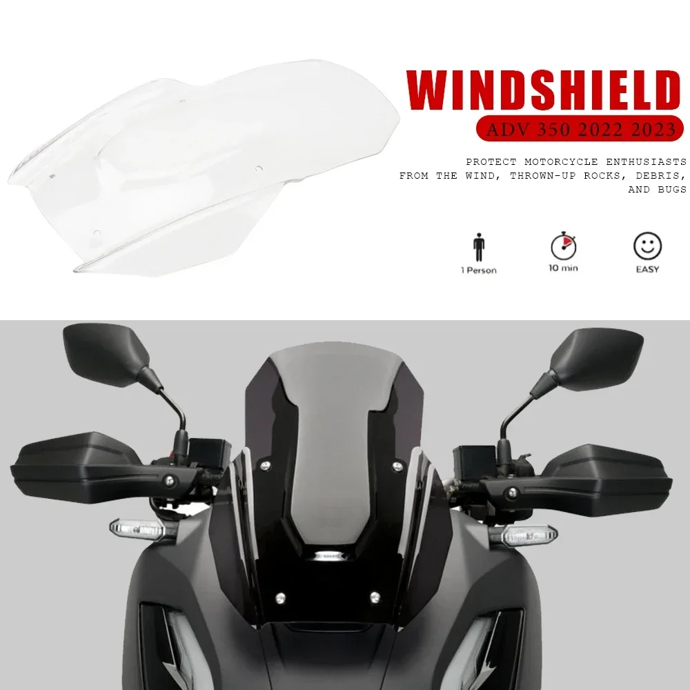 

For Honda ADV 350 Adv350 2022 2023 Motorcycle Accessories Windshield Windscreen Wind Shield Screen Deflector Spoiler Protector