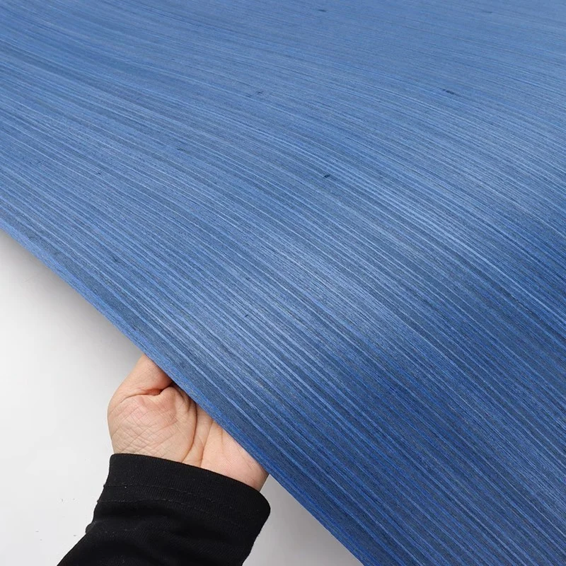 

L:2.5Meters Width:58cm T:0.5mm Wallboard decoration Wood veneer Furniture blue Veneer Wood Door wood veneer