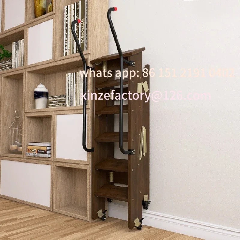 

Customizable główna ruchoma drabina z litego drewna wielofunkcyjny pasek składana drabina zagęszczona wspinaczka podwójna