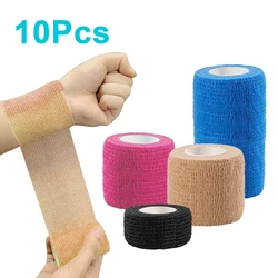 10 Rolls Athletic Wrap Tape Self Adhesive Elastic Bandage Elastoplast Sports Protector Knee Finger Shoulder Tattoo Accessories