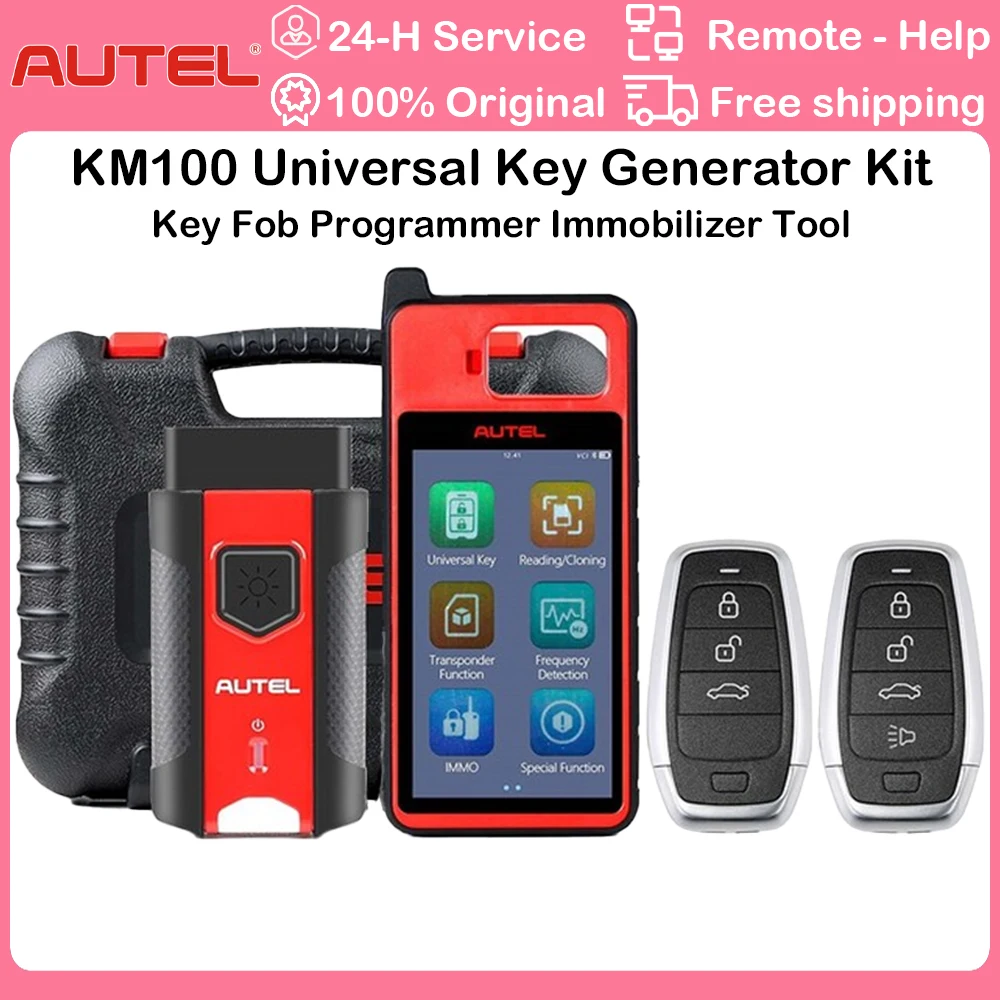 Autel MaxiIM KM100 Universal Key Generator Kit Key Fob Programmer Immobilizer Tool for Transponder & Key Creation and IMMO Learn