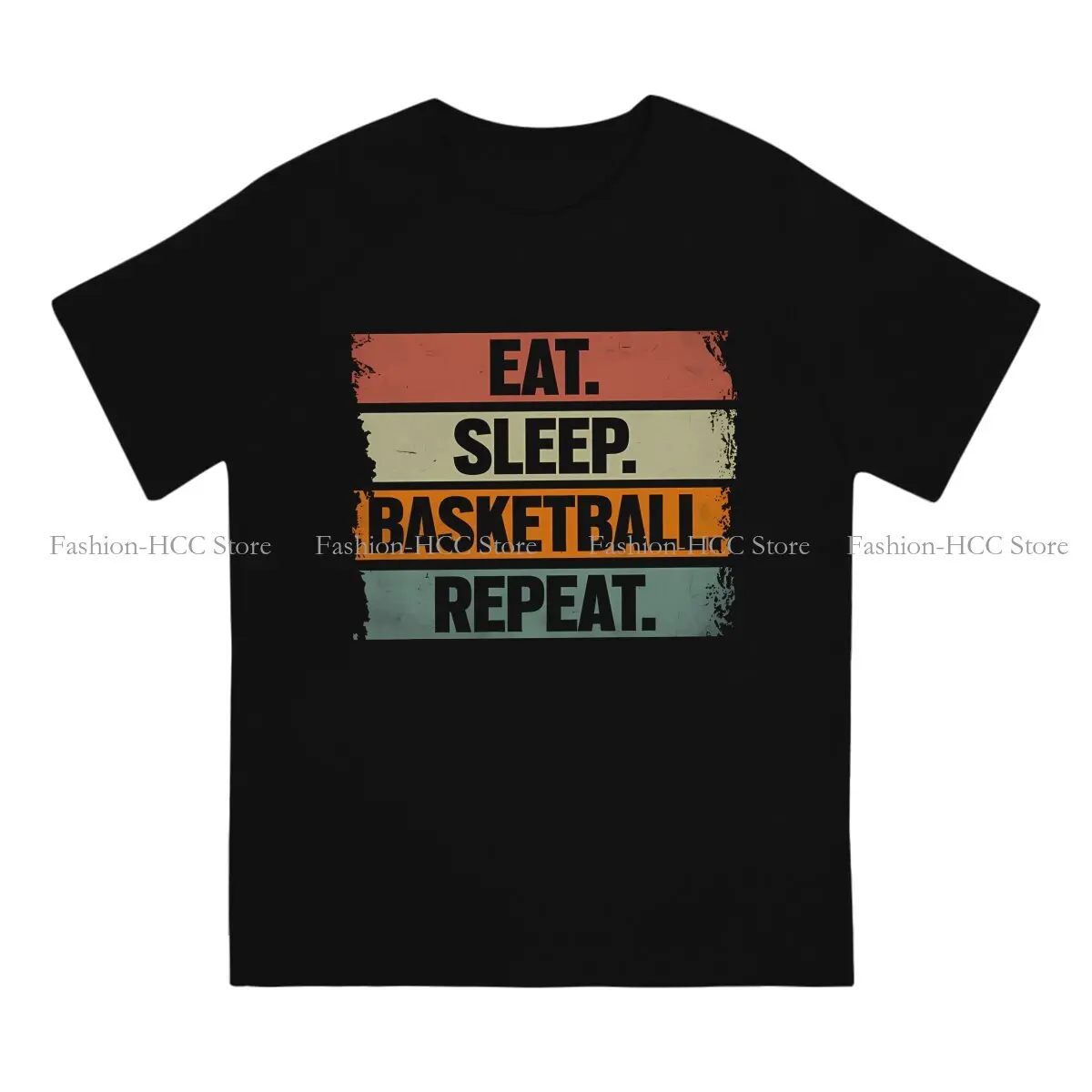 Basketball Polyester TShirts Eat Sleep Repeat  Player Print Homme T Shirt Funny Tops