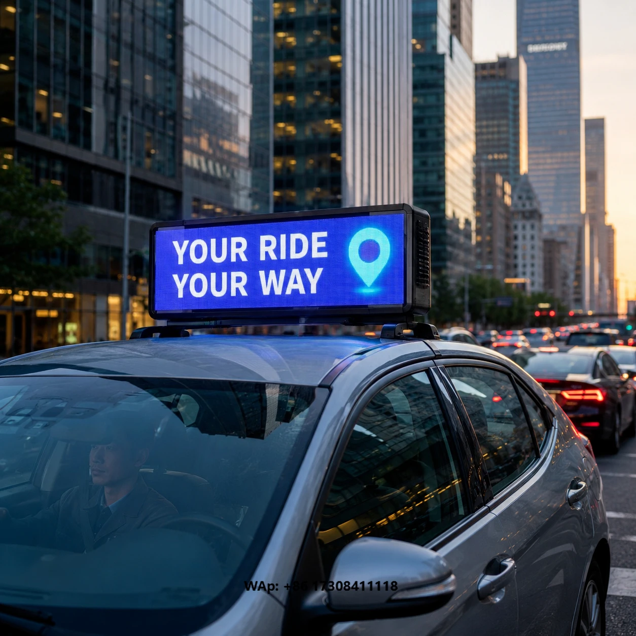 Professional P3 taxi roof LED display WiFi 4G double-sided roof advertising screen IP65 waterproof, advanced shopping mall