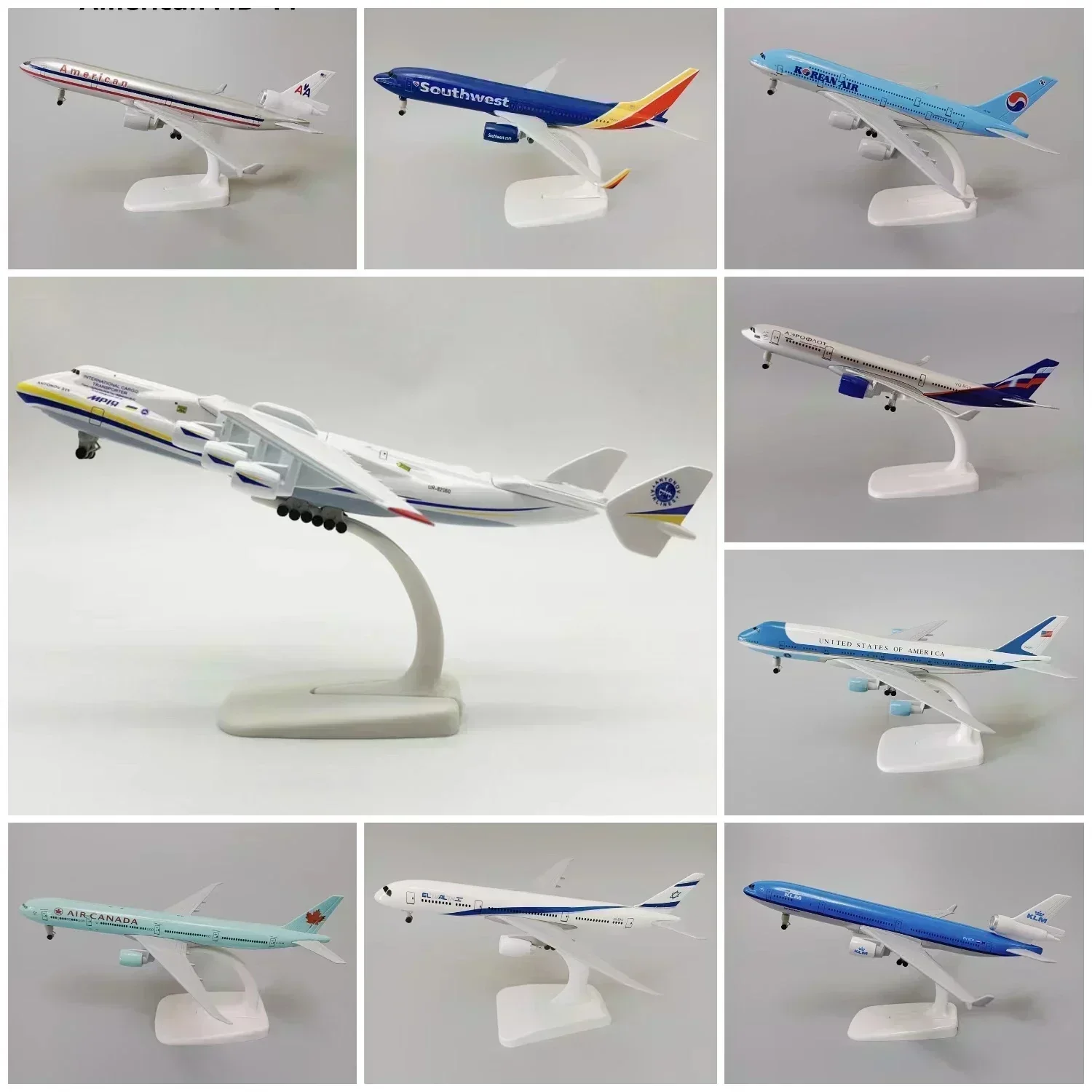 20cm Alloy ANTONOV USA KLM Mexican Lufthansa Korean Singapore Australian Qantas MD-11 Airplane Model Plane Aircraft & Wheels