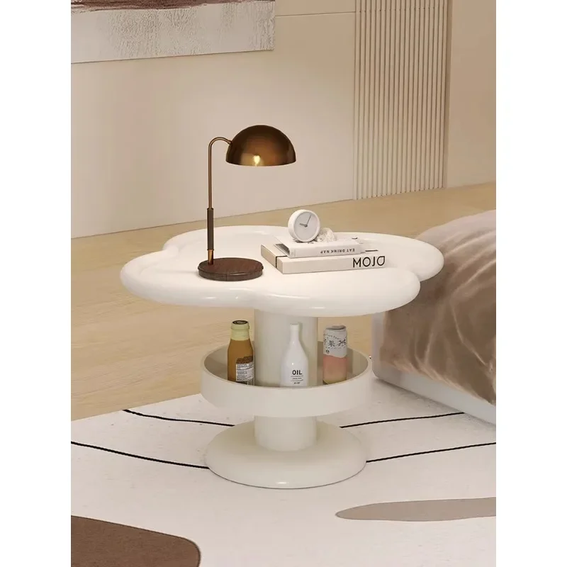 Creative modern simple sofa end table cream wind table living room storage rack four-leaf clover small round table