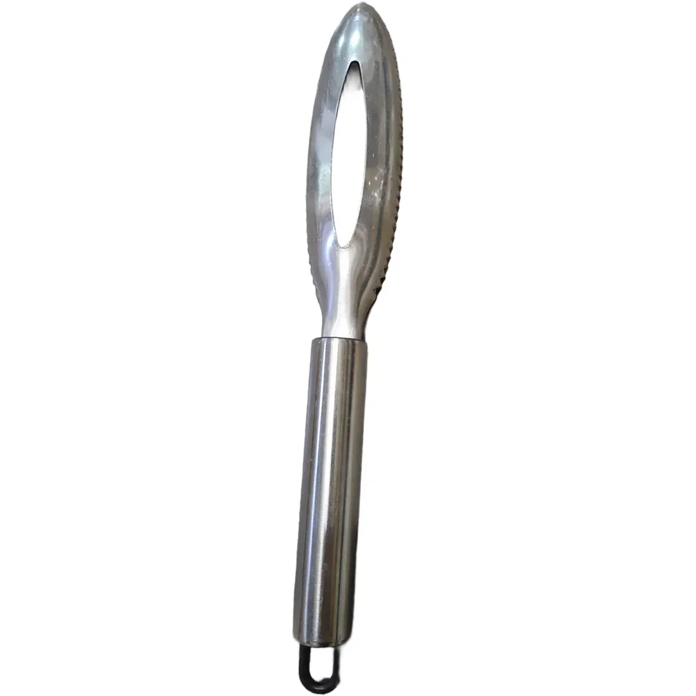 Stainless Descaler Fish Scaler Fish Cleaning Olive Shape Design Integrated Construction Scale-discharge Opening