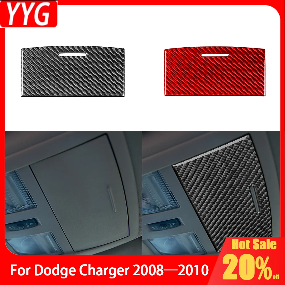 

Carbon Fiber Inner Roof Storage Box Panel Car Interior Accessories Cover Trim Sticker Modification For Dodge Charger 2008—2010