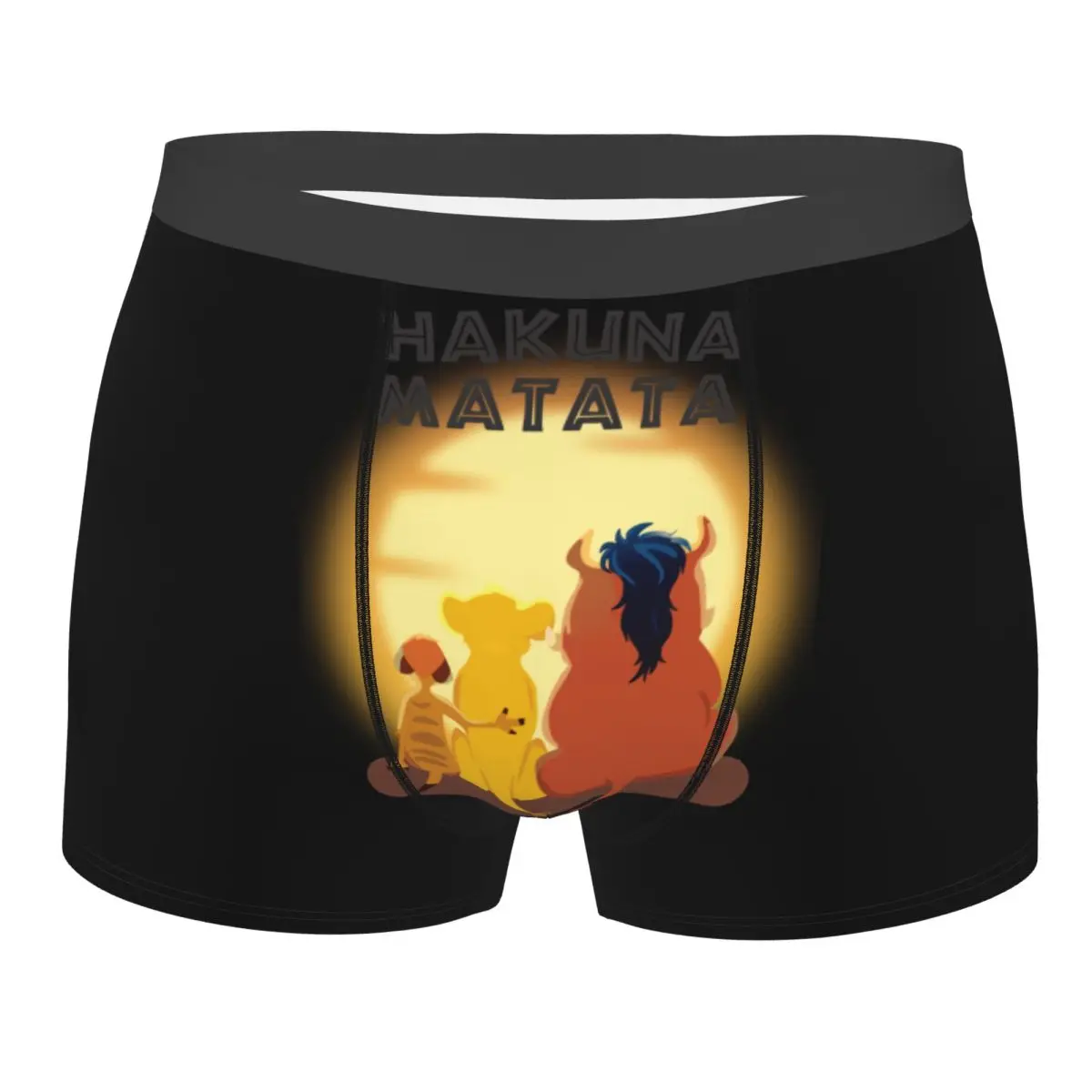 

Мужское нижнее белье Custom Hakuna Matata Cartoon Lover, эластичные трусы-боксеры с изображением Короля Льва, мягкие трусы для мужчин