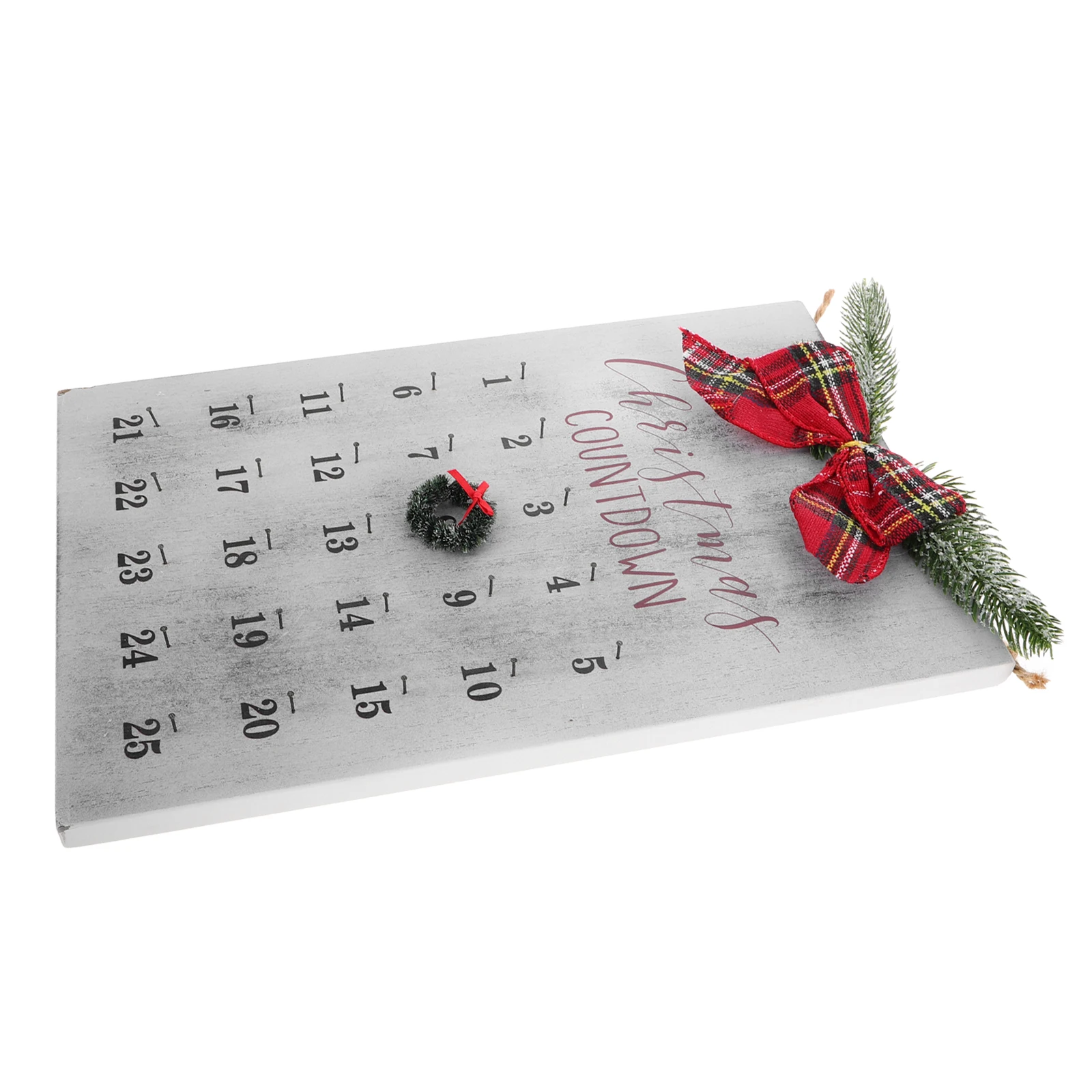 

Christmas Wreath Calendar Advent Countdown Decoration Wall Ornaments Festive Holiday Rustic Farmhouse Wooden Xmas