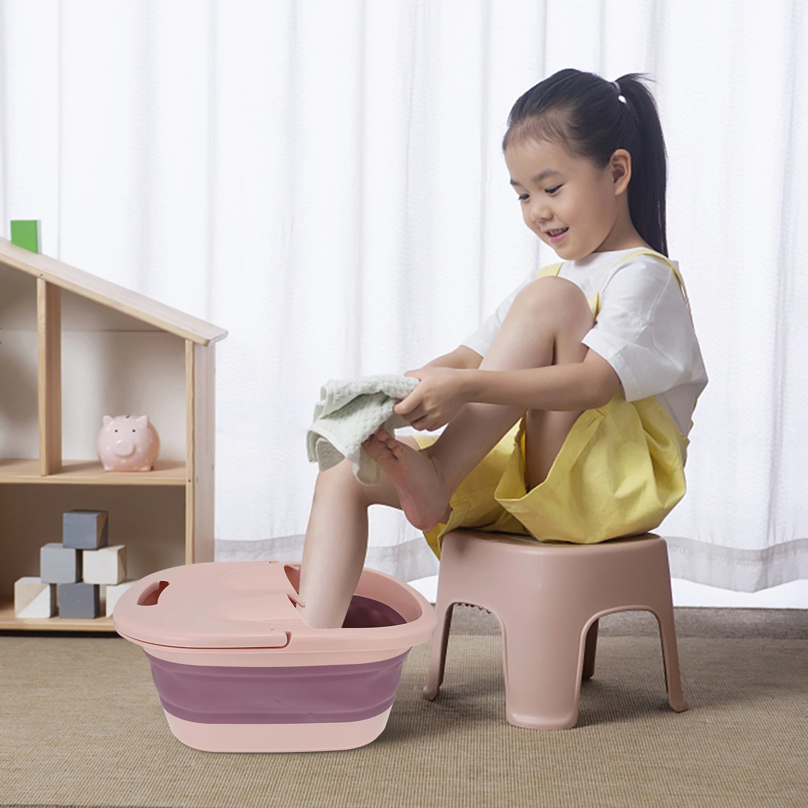 

Foot Soak Basin Tub Portable Folding Bucket For Outdoor Camping Home Use Wear Resistant Bathtub