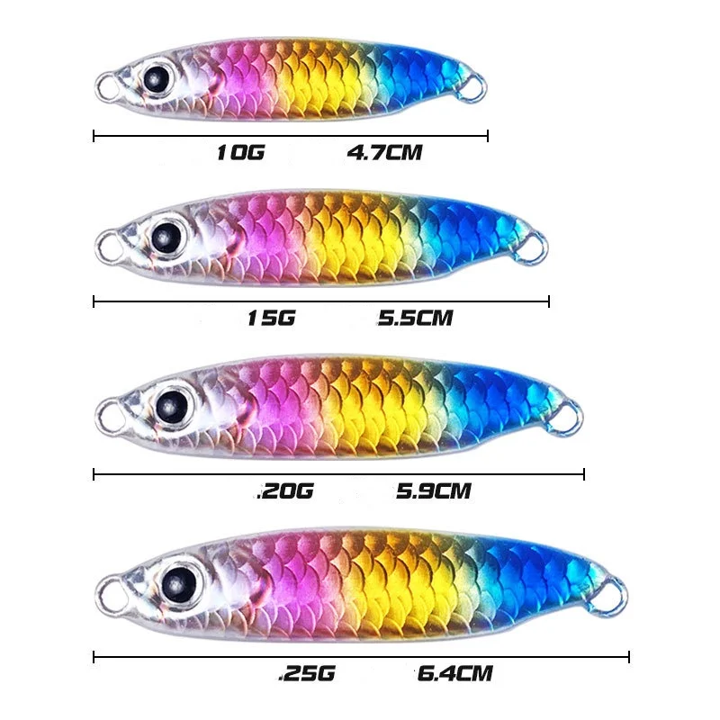 Fishing Jigging Hook Spinner Bait 7g/10g/15g/20g/25g Laser Metal Jig Umpan Casting Spoon Fishing Lure