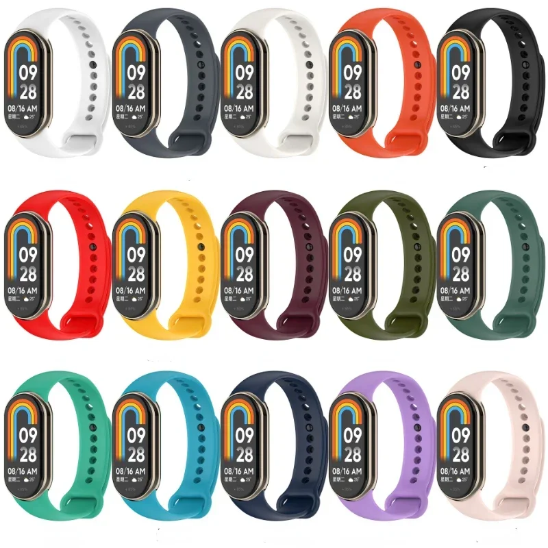 Xiaomi Mi Band 8用シリコンストラップ,Xiaomi Mi Band 8スマートブレスレットの交換用アクセサリー