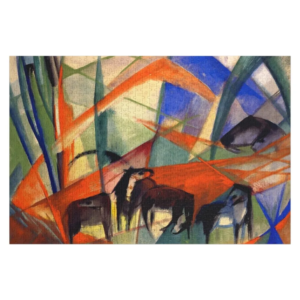 Franz Marc Landscape with Black Horses Jigsaw Puzzle Personalised Wooden Animal Personalized Child Gift Puzzle