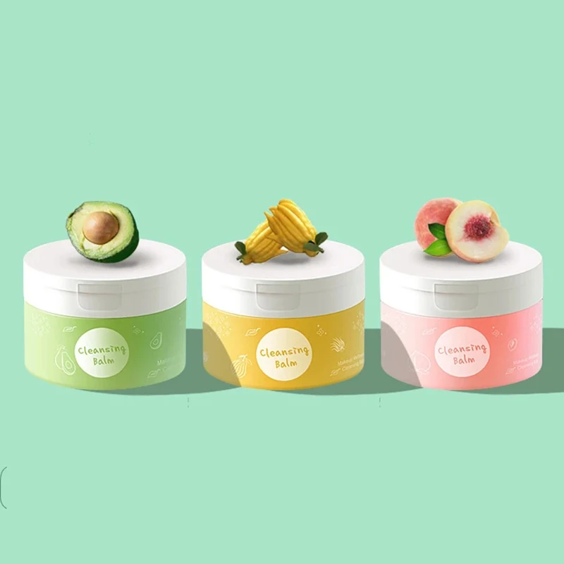 3PCS Peach Makeup Remover Cream Blackhead Removal Botanicals Gentle Cleanser 3 in 1 Deep Clean Pores Facial Cleansing Balm 100ml