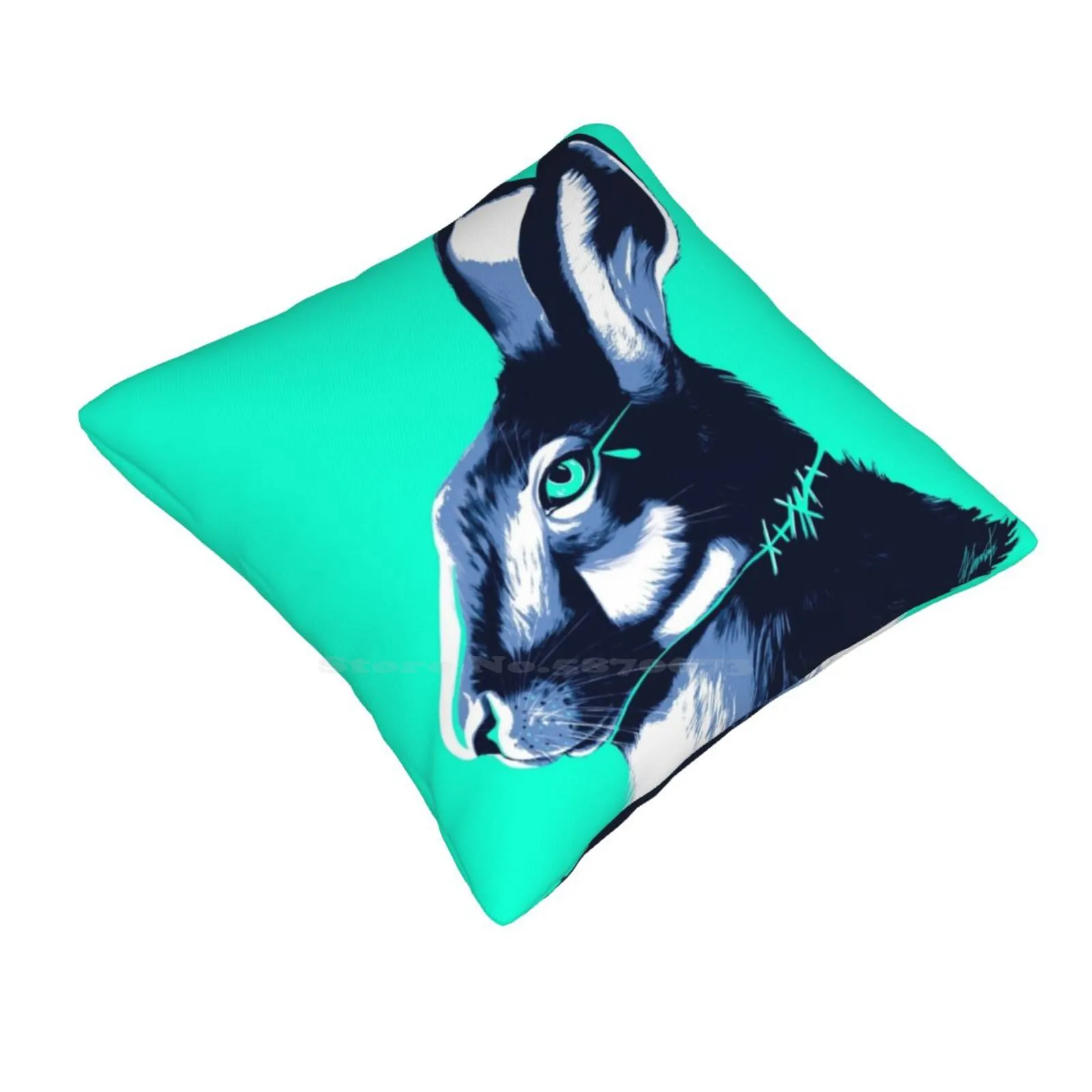 Hare Blues Pillows Case Bedroom Home Decoration Rabbit Animals Portrait Pop Bright Klemi Crazy Blues Swing New York Nyc Wild