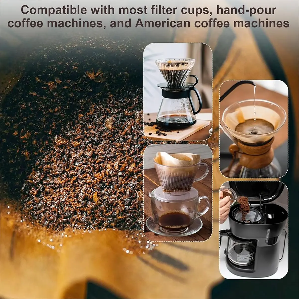 giftnew 500Pcs Coffee Filters 4 Unbleached Natural Coffee Filters 3-8 Cup Disposable Filters for Pour over & Drip Coffee Maker