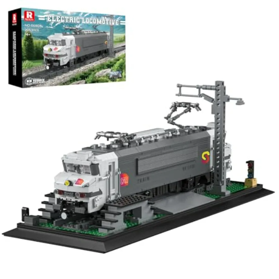 

BB15000 Train Building Block Set 66803 Collectible Electric Locomotive Display Creative Model for Train Fans Gift for Adults 14