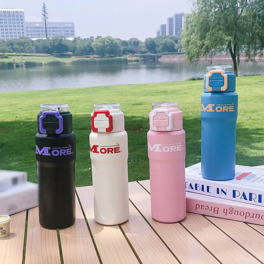 Portable Sports Thermos with Straw Stainless Steel Thermal Mug Tumbler Coffee Cup Vacuum Flasks Cold and Hot Water Bottle