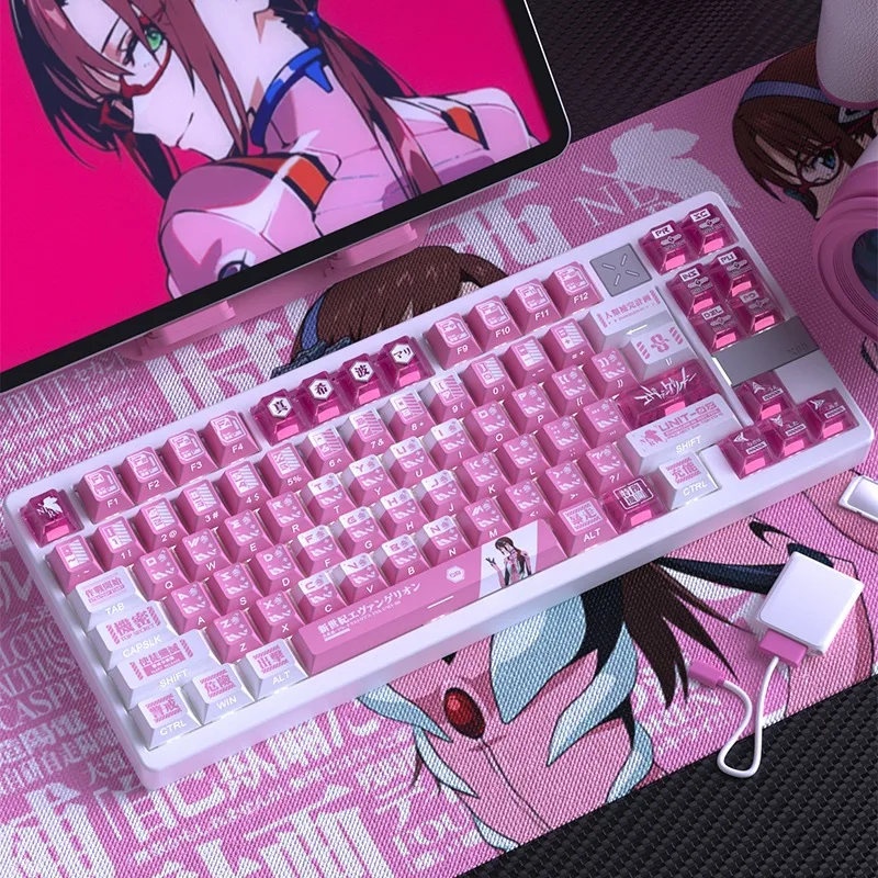 

Набор клавишных колпачков Mari на заказ PBT/PC Cherry Profile UV Process Key Cap Anime Point Розовый колпачок для игровой механической клавиатуры в подарок VGN