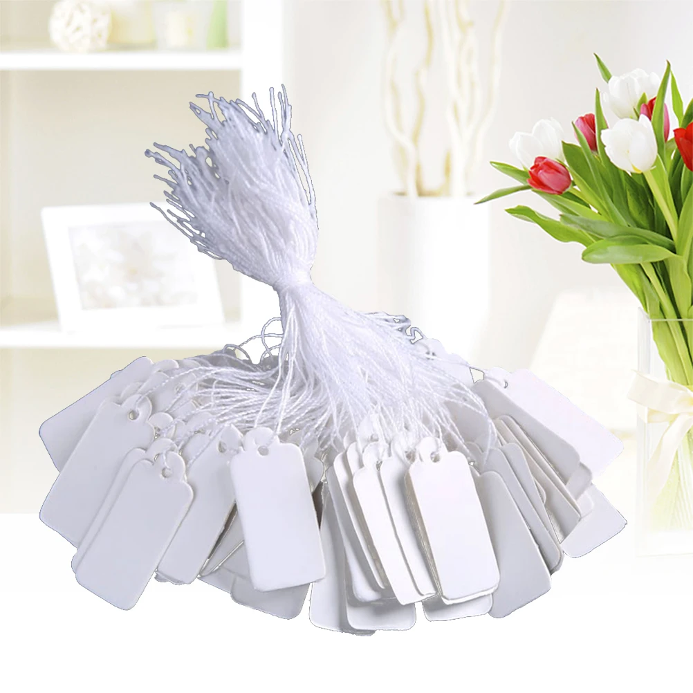 500 szt. Etykiety cenowe Papier Gładki do Pisania na Biżuterię Ubrania Buty Artykuły Papiernicze Rękodzieło Wiszące Oznaczanie Wyświetlanie Cen Magazyn