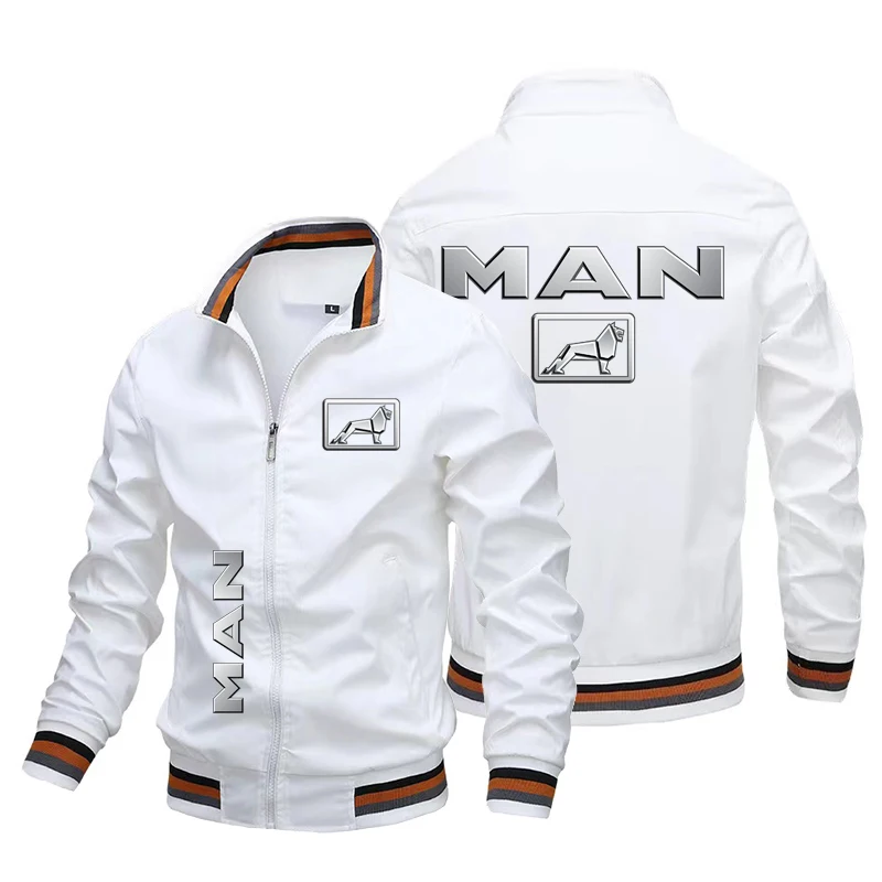 Men Jacket MAN Truck Logo Print Jacket Trendy Windbreaker Outdoor Sports Casual Custom Truck Driver Men Clothing Coats Tops