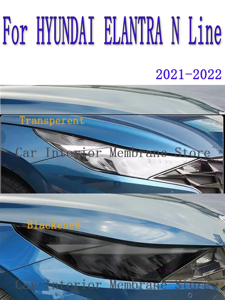 

For HYUNDAI ELANTRA N Line 2021-2022 Car Exterior Headlight Anti-scratch Front Lamp Tint TPU Protective Film Repair Accessories