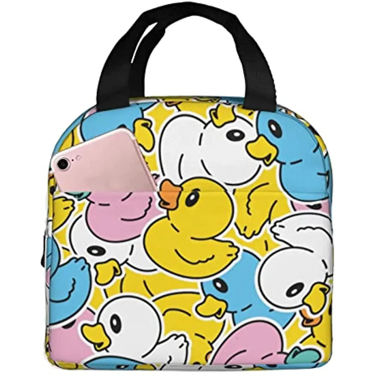 

Lunch Bag Insulated Rubber Ducks Lunch Box Cute Ducky Reusable Lunch Tote Bag for School Work College Outdoor Travel Picnic