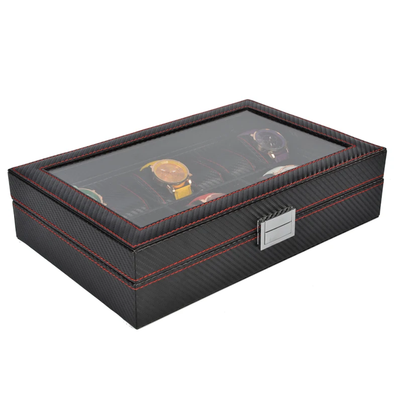 6/10/12 Girds Carbon Fiber New High Quality Clock  Storage Box  Or Display Men Ladies Universal Watch Gift Promotion