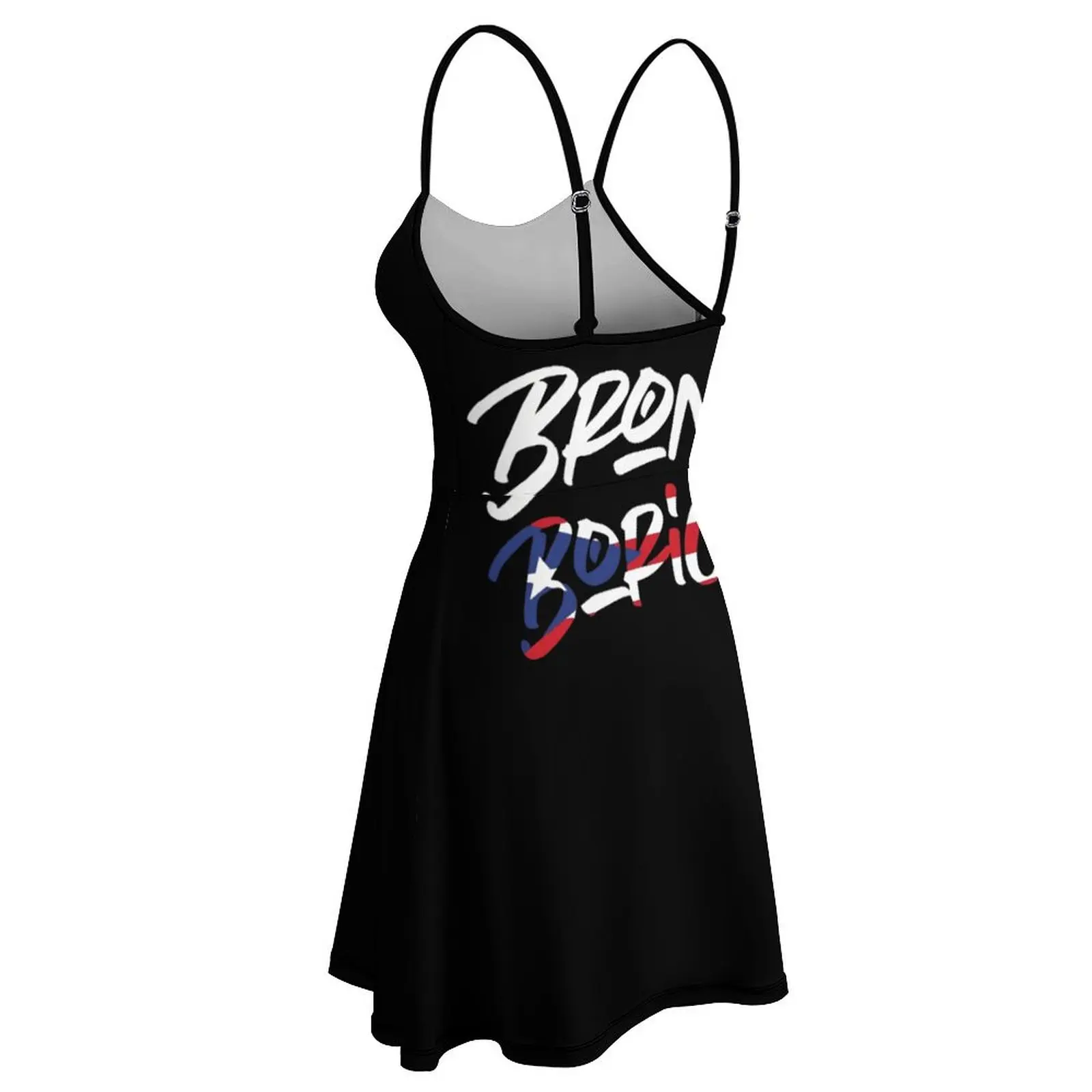 مثير برونكس Boricua العلم الفن المرأة فستان بكتافة الفكاهة الجرافيك الأطراف الملابس النسائية الحمالة فستان خمر #4