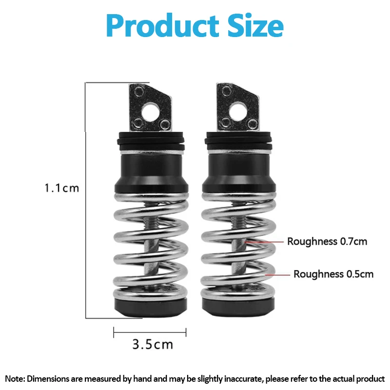1 زوج دراجة نارية مسند القدمين الربيع سبائك الألومنيوم 111x35 مللي متر أوتاد القدم الدواسات ل إيما يادي سكوتر كهربائي #2