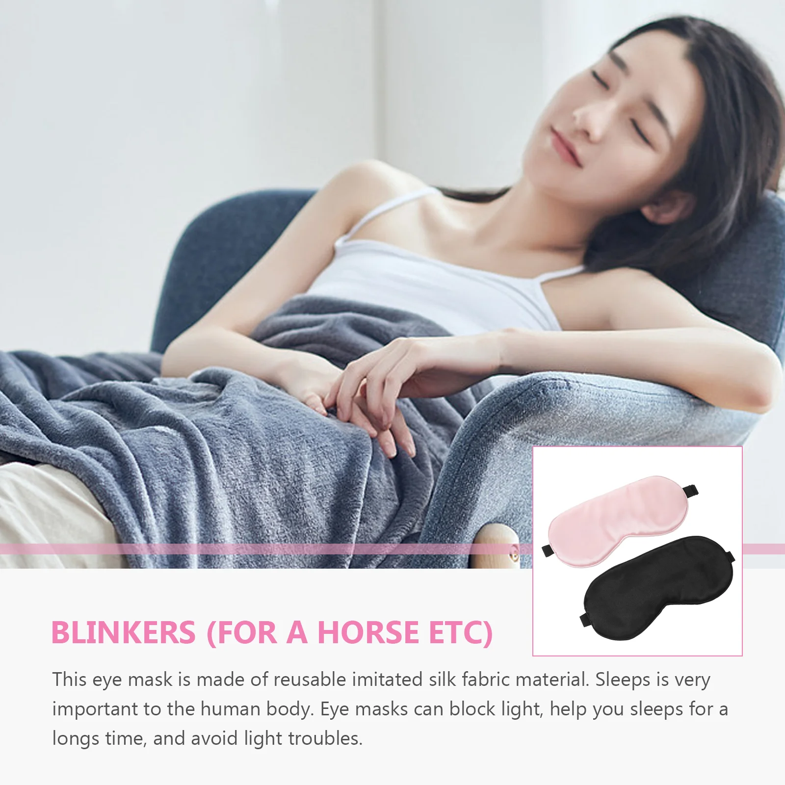 2 Pcs One Each Black) Sleep Mask for Women Masks Girl Eye