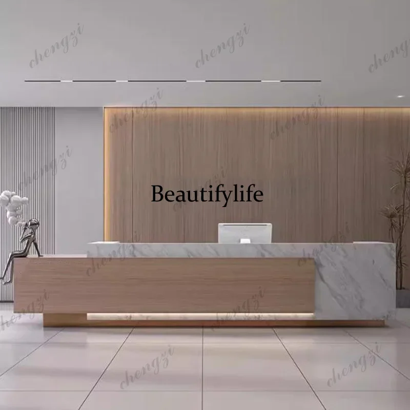 D1089 Organizers Industrial Reception Desks Wood Unique Best Long Reception Desks Company Led Lights Mostrador Commercial Furnit