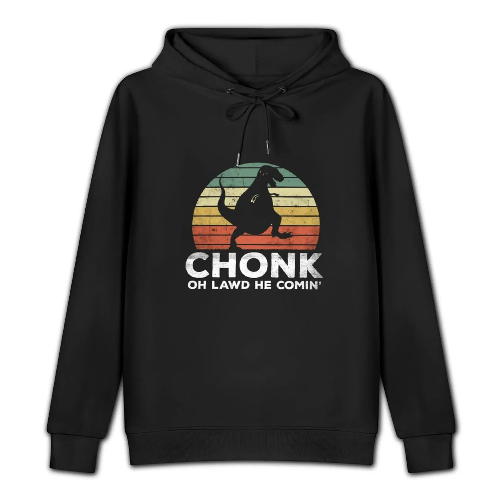 Oh Lawd He Comin Chonk T-Rex Chunky Pullover Hoodie men clothing aesthetic clothing tracksuit men